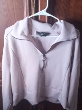Members Mark Women's Light Pink Half-Zip Pullover Sweatshirt